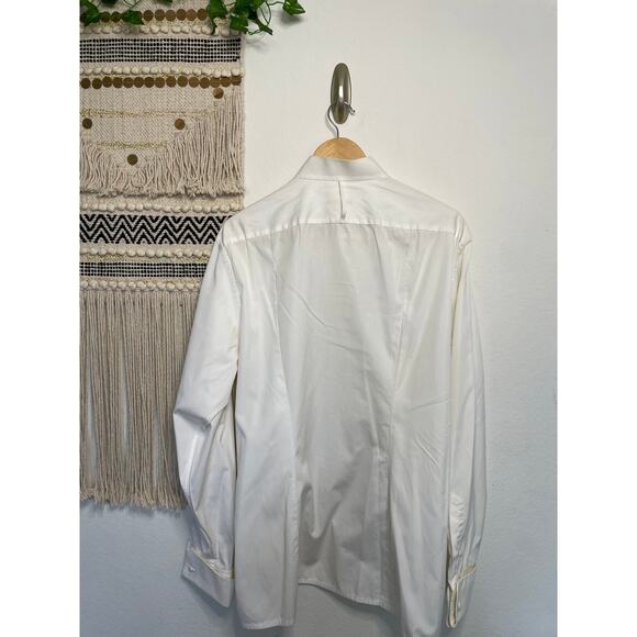 Vintage Van Laack Soire White Long Sleeve Button Up Embroidered Men Shirt 16/41 - Picture 2 of 10